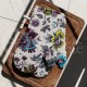 Colourful half-linen oven mitt "Flowers"